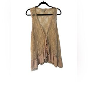 Dress Barn Woman’s Lace Vest Beige Size 1X